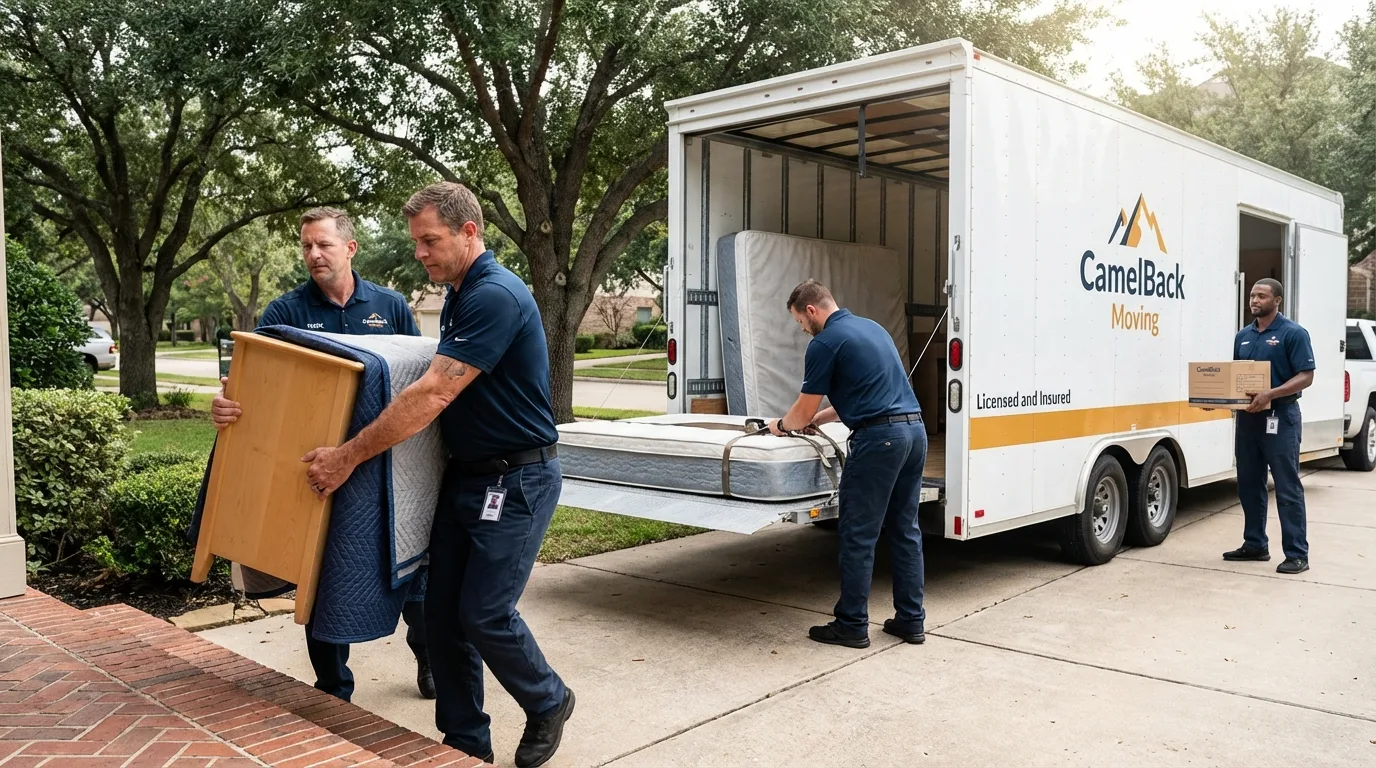 Crew loading residential truck for cross-state move from Hubbardston, MA