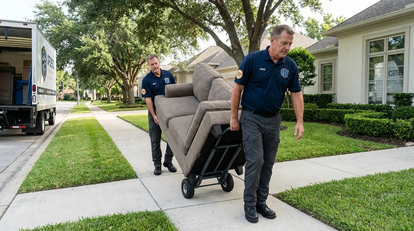 Local residential moving crew loading furniture in Hubbardston, MA